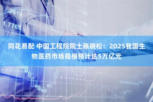 同花易配 中国工程院院士顾晓松：2025我国生物医药市场规模预计达5万亿元