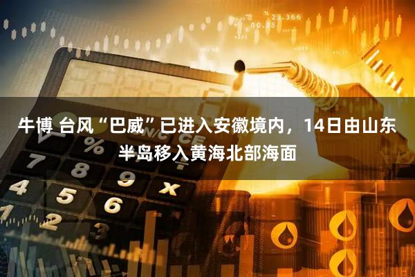 牛博 台风“巴威”已进入安徽境内，14日由山东半岛移入黄海北部海面